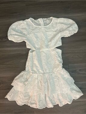 Habitual White Eyelet Ruffle Dress for Girls